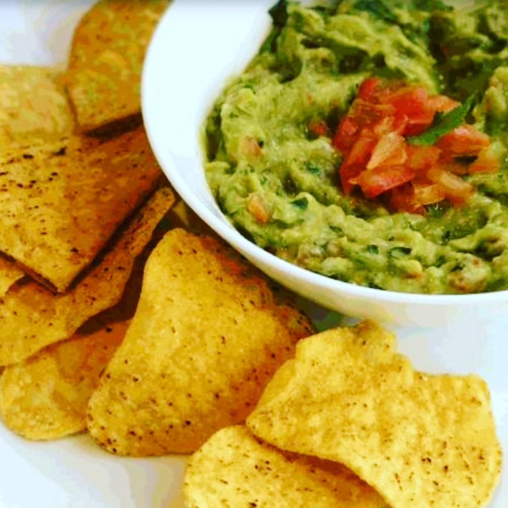 Fresh guacamole and chips